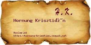Hornung Krisztián névjegykártya